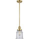 Franklin Restoration Canton 1 Light 6.5 inch Satin Gold Mini Pendant Ceiling Light in Incandescent, Seedy, Franklin Restoration
