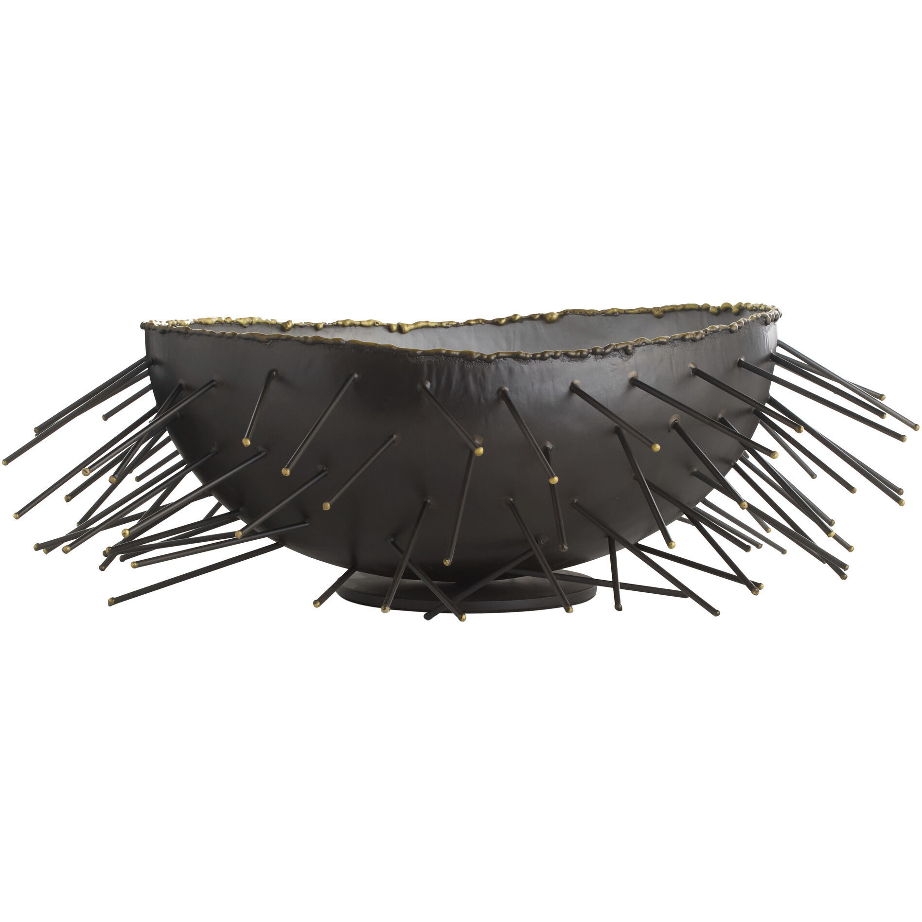 Maldives Natural Iron and Light Natural Iron with Antique Brass Centerpiece