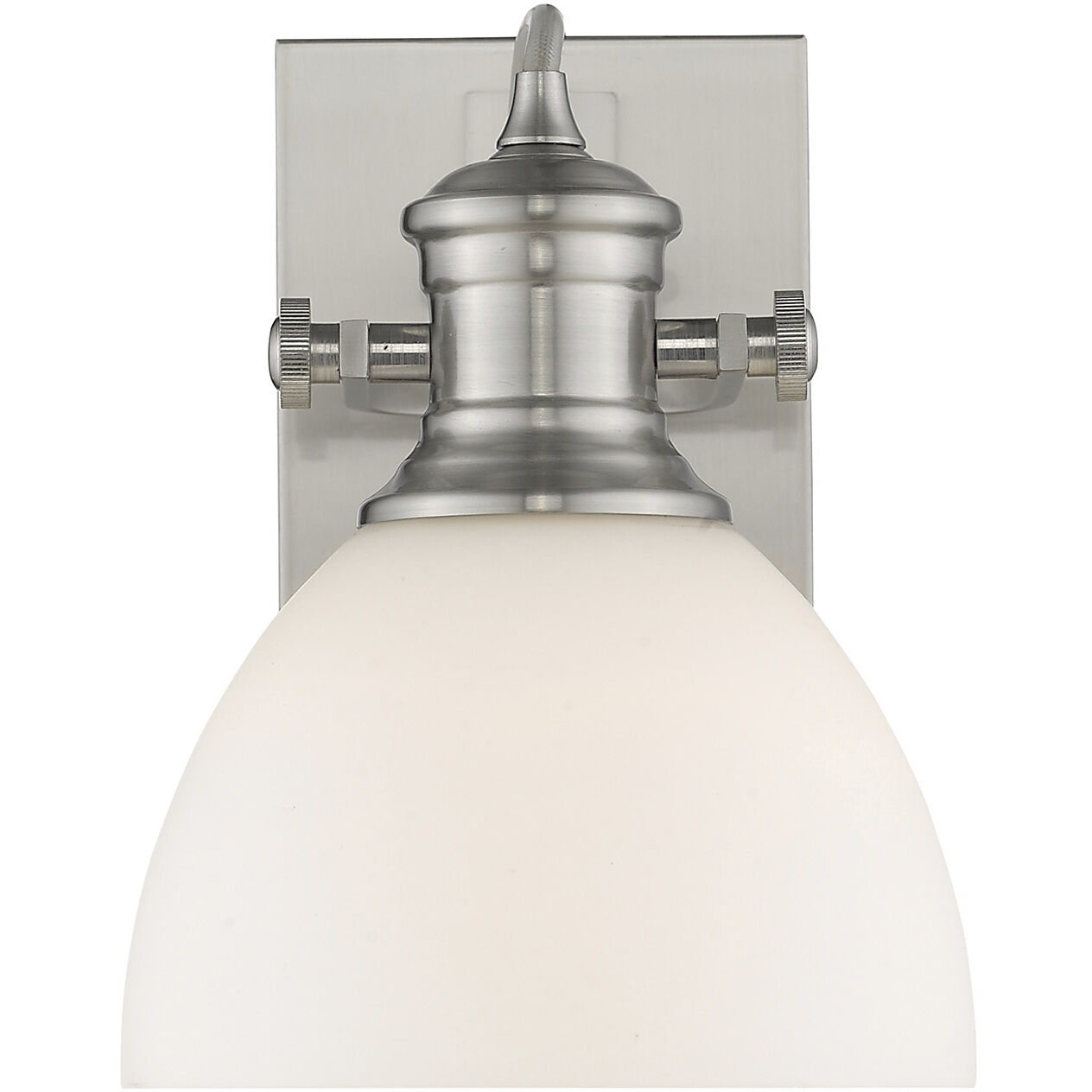 Yep Hines Vanity Wall Light in Pewter, Opal Glass