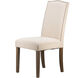 Upholstered Natural/Antique Brass Dining Chair