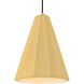 Radiance Collection - Fluted Pendant Ceiling Light in Polished Chrome, Black Cord, Replaceable Bulb, Muted Yellow, 9W x 13H, Form+Finish+Function