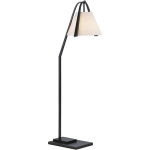 Frey 54.5 inch 60 watt Satin Black with Brushed Brown Accents Floor Lamp Portable Light