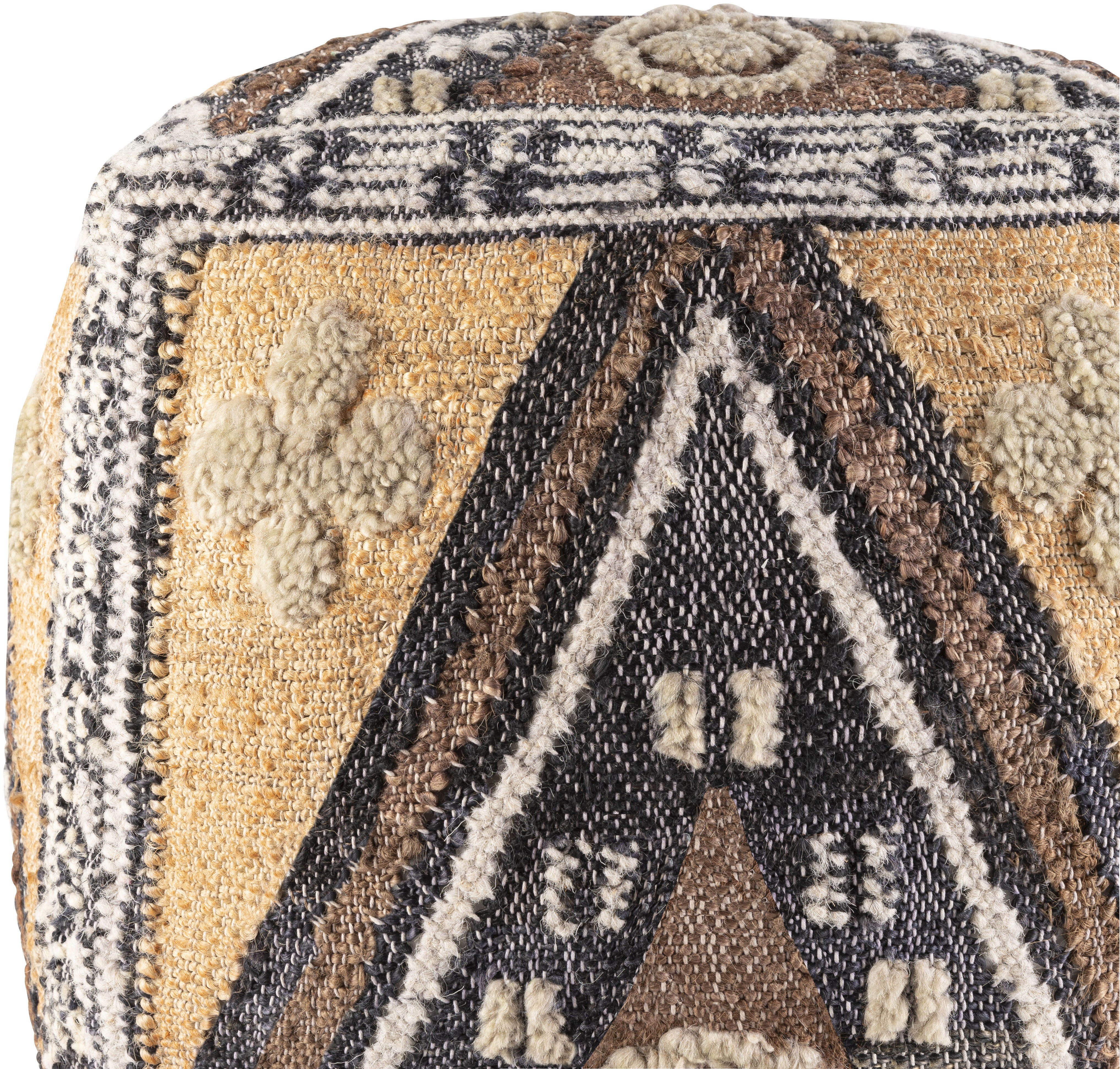 Luanda 18 inch Black Pouf, Cube