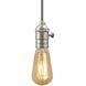 SoCo 1 Light 1.7 inch Satin Nickel Pendant Ceiling Light in Black/White Cord, Modern Socket, 192 inch