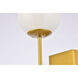 Neri 2 Light 7 inch Brass Bath Sconce Wall Light
