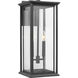 Audley 2 Light 20 inch Textured Black Outdoor Wall Lantern in Clear Glass, Large