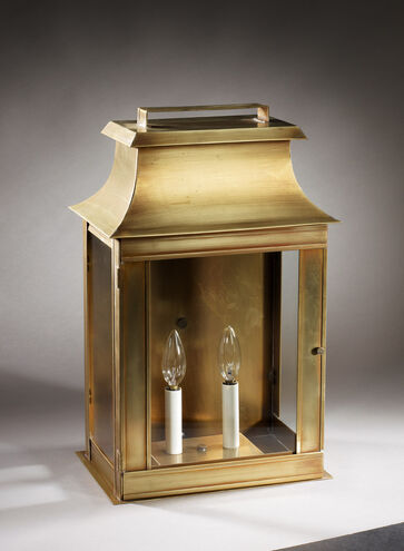 Concord 2 Light 20 inch Antique Brass Outdoor Wall Lantern in Clear Glass, No Chimney, Candelabra