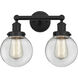 Beacon 2 Light 15.5 inch Matte Black Bath Vanity Light Wall Light