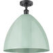 Ballston Plymouth Dome LED 16 inch Matte Black Semi-Flush Mount Ceiling Light in Matte Seafoam