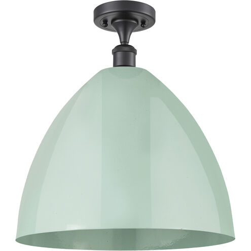 Ballston Plymouth Dome LED 16 inch Matte Black Semi-Flush Mount Ceiling Light in Matte Seafoam