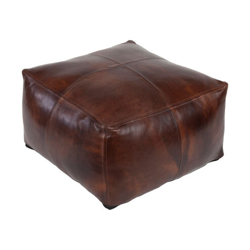 Wind 13 inch Dark Brown Pouf, Rectangle