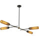 Alora Mood Colby Linear Pendant Ceiling Light in Matte Black and Tan Jute