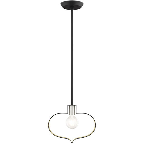 Meadowbrook 1 Light 12 inch Black with Brushed Nickel Accents Pendant Ceiling Light