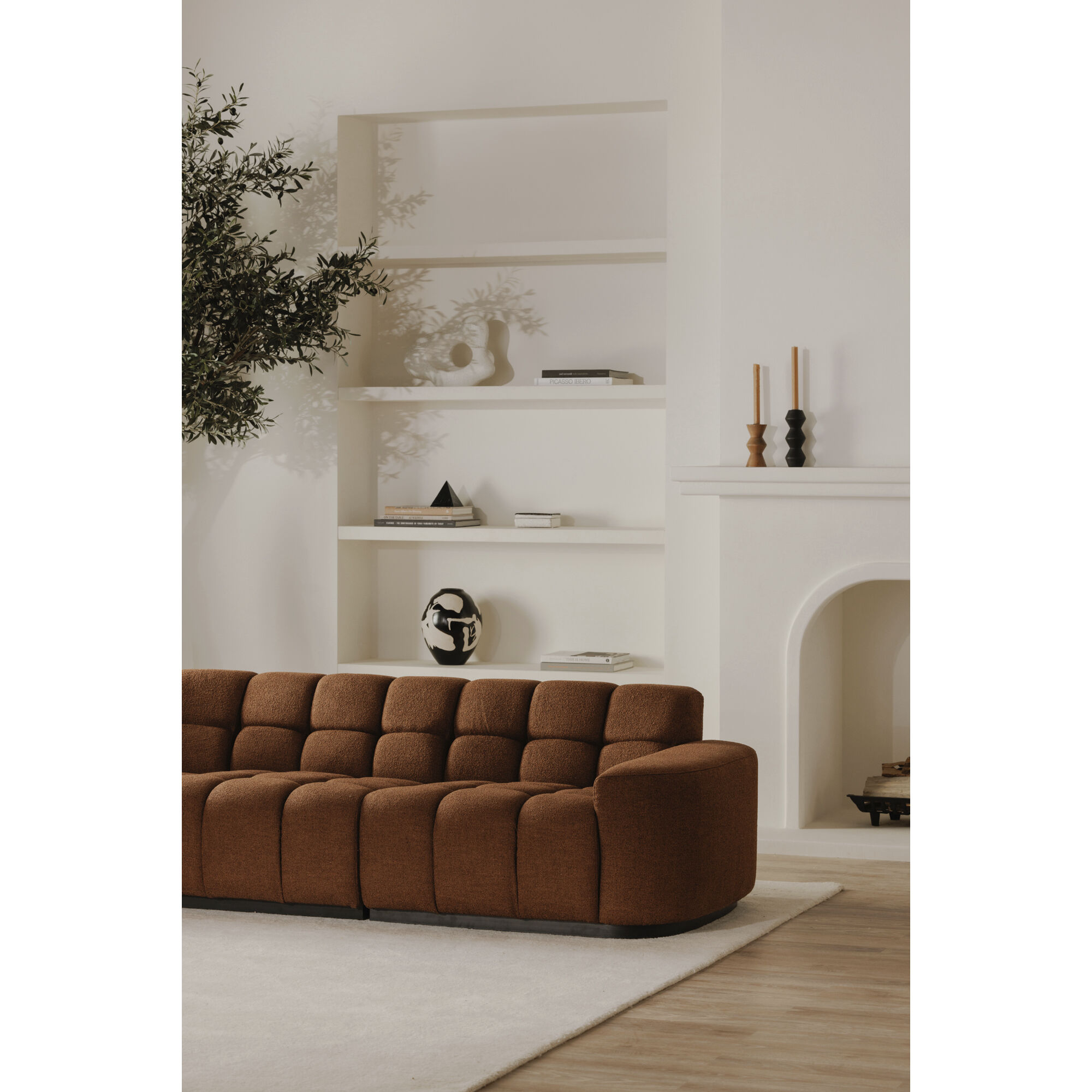 Roman Orange L-Shaped Sectional