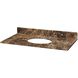 Stone Top 49 X 22 X 1 inch Dark Brown with Light Brown Vanity Top in Dark Emperador Marble, Undermount Sink