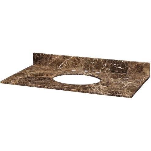 Stone Top 49 X 22 X 1 inch Dark Brown with Light Brown Vanity Top in Dark Emperador Marble, Undermount Sink