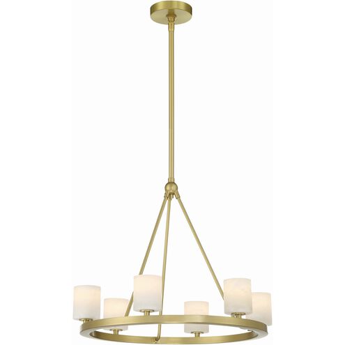 Aragon 6 Light 22.75 inch Soft Brass Chandelier Ceiling Light in White