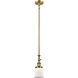 Franklin Restoration Canton 1 Light 6.5 inch Brushed Brass Mini Pendant Ceiling Light in Incandescent, Matte White, Franklin Restoration
