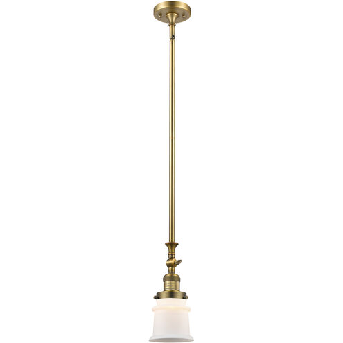 Franklin Restoration Canton 1 Light 6.5 inch Brushed Brass Mini Pendant Ceiling Light in Incandescent, Matte White, Franklin Restoration