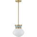 Lucy 1 Light 10 inch Lacquered Brass with Seafoam Pendant Ceiling Light