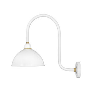 Foundry Dome 1 Light 24 inch Gloss White/Brass Outdoor Wall Mount