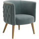 Haider Steel Gray and Brushed Brass Accent Chair