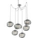 Nova LED 19 inch Classic Silver Swag Multi-Pendant Ceiling Light in 2700K LED, Zircon Inner - Smoke Outer