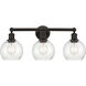 Edison Athens 3 Light 24 inch Oil Rubbed Bronze Bath Vanity Light Wall Light in Seedy Glass