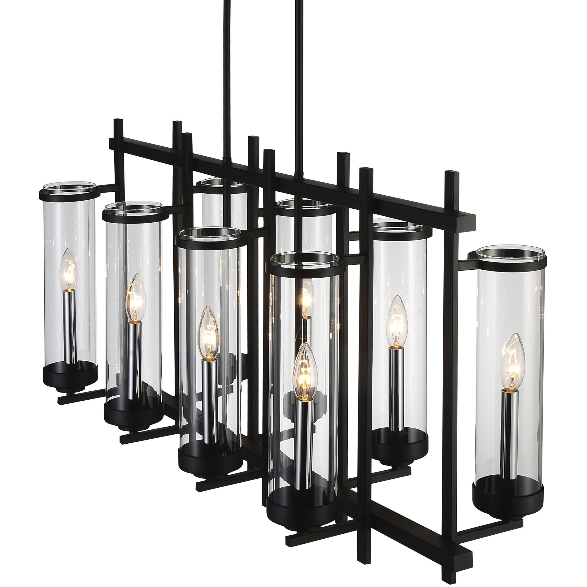 Sierra 8 Light 13 inch Black Up Chandelier Ceiling Light