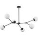 Haas 6 Light 50 inch Matte Black Chandelier Ceiling Light, Design Series