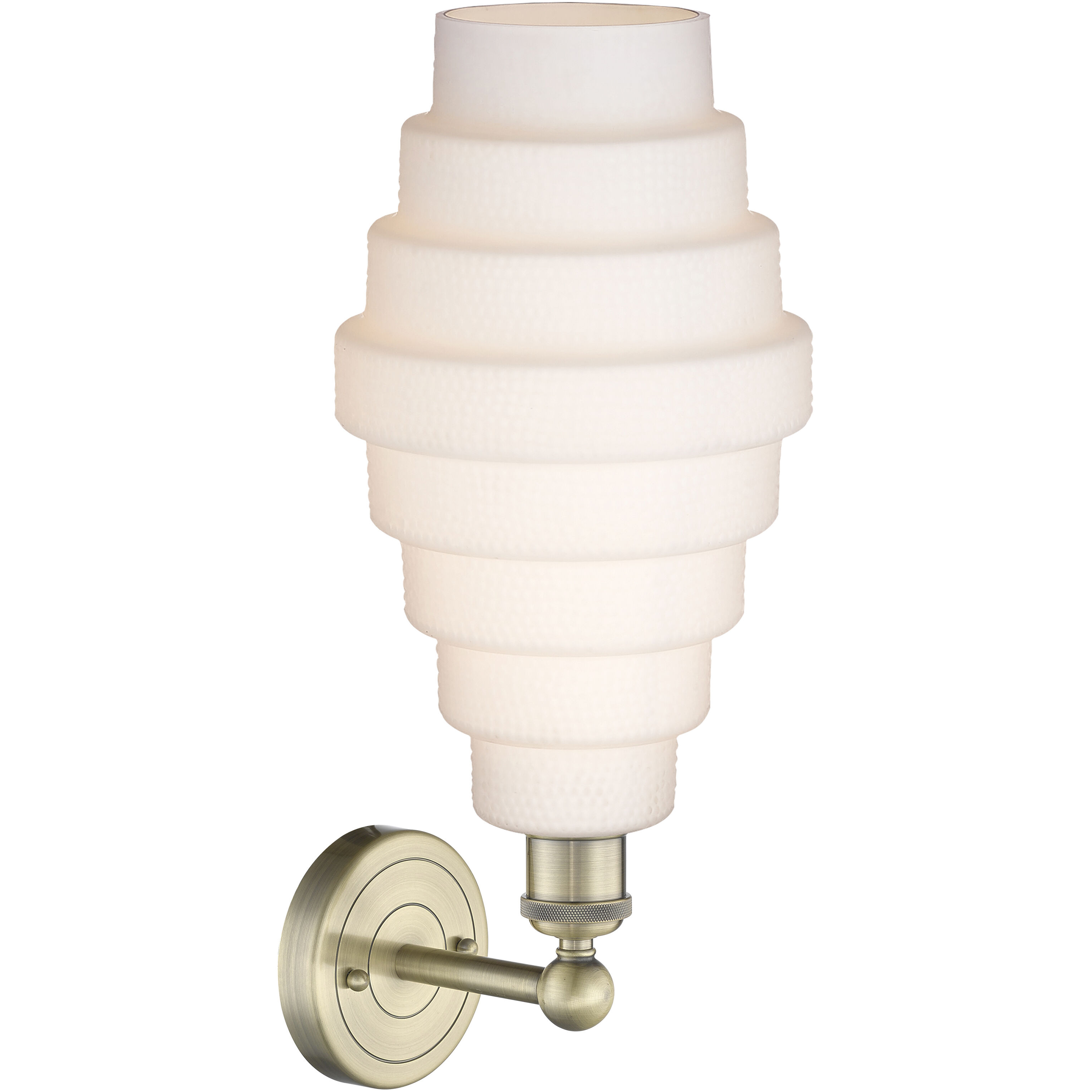 Cascade Sconce Wall Light in Antique Brass, White