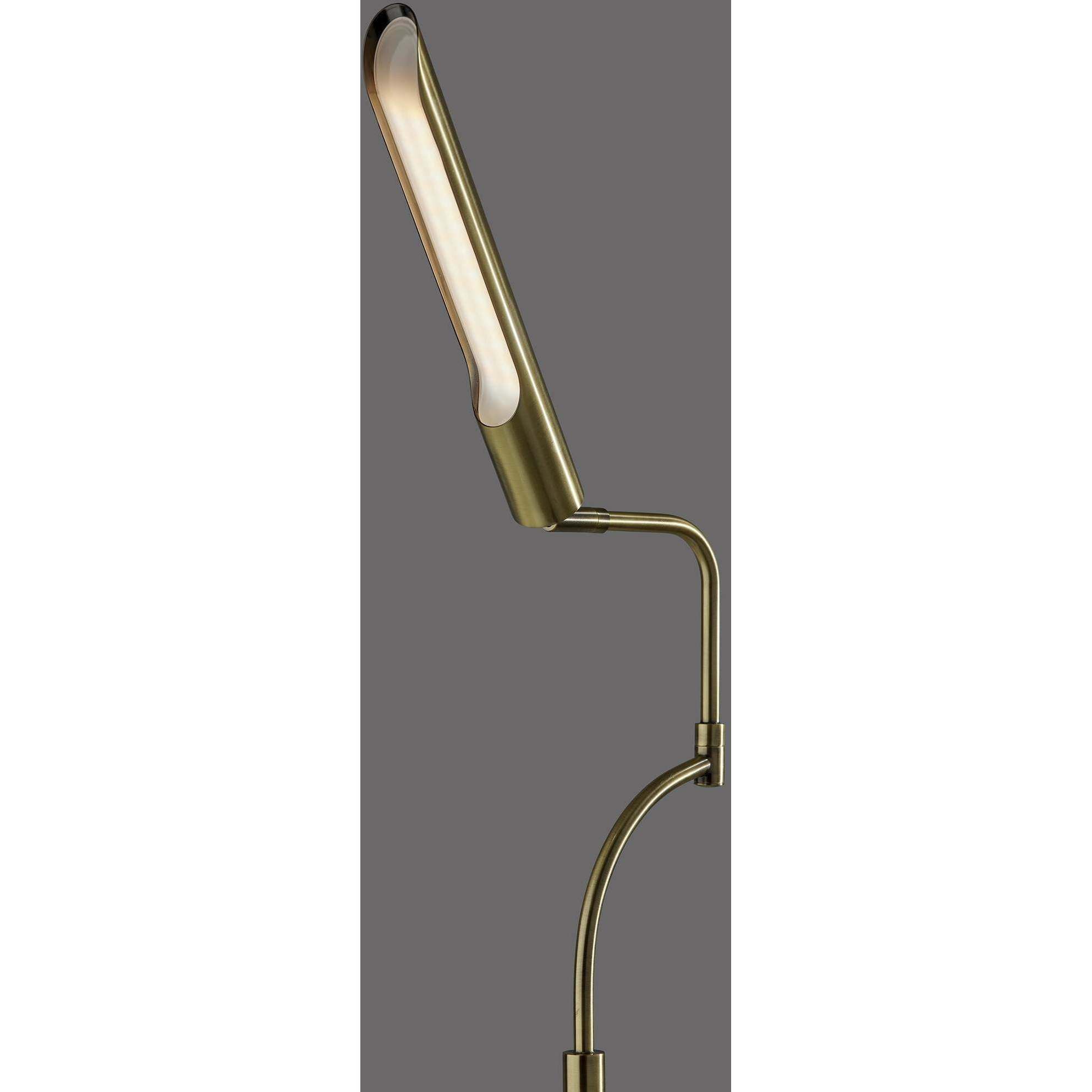 Zane 56.5 inch 10.00 watt Antique Brass Floor Lamp Portable Light, with Smart Switch