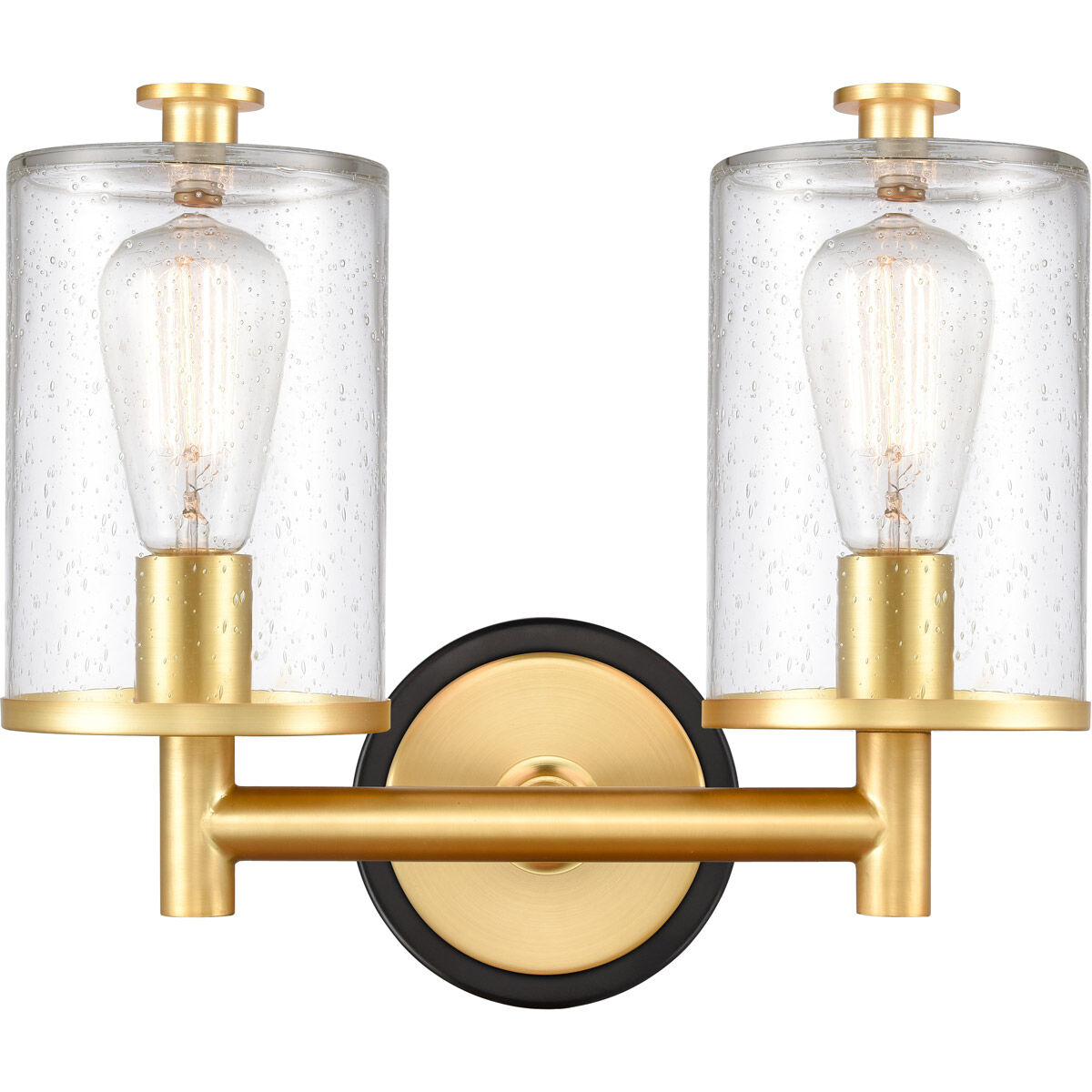 Marlowe 2 Light 13.63 inch Black Satin Gold Bath Vanity Light Wall Light