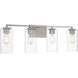 Acacia 4 Light 34 inch Brushed Nickel Bath Light Wall Light