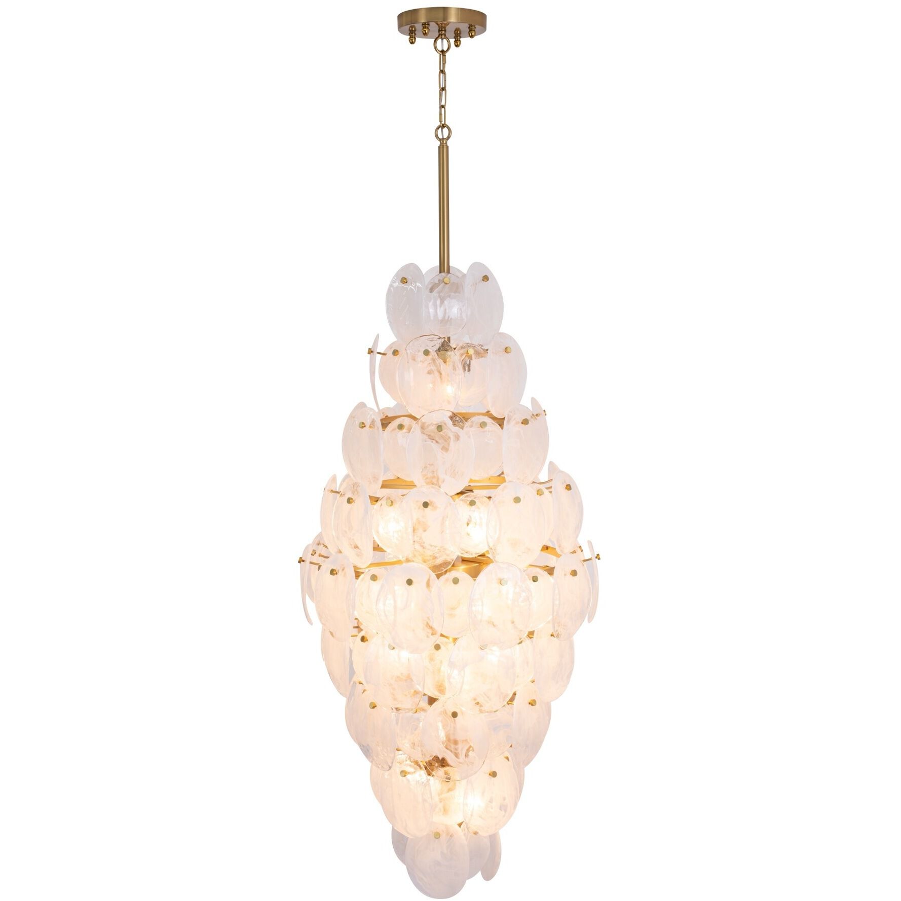 Lily 15 Light 28.03 inch Brushed Brass Chandelier Ceiling Light