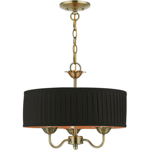 Harrington 3 Light 16 inch Antique Brass Pendant Chandelier Ceiling Light