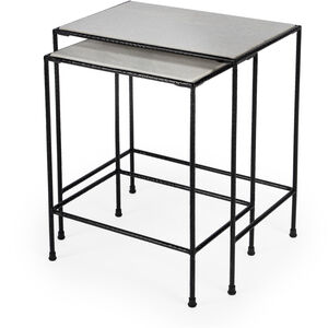 Carrera Marble 25 X 22 inch Metalworks Nesting Table