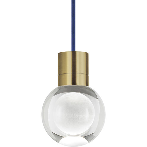 Sean Lavin Mina LED 5 inch Natural Brass Line-Voltage Pendant Ceiling Light in Blue Cord, LED 90 CRI 2200K, 1