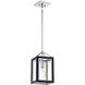 Carlton 1 Light 8 inch Navy with Polished Nickel Accents Pendant Ceiling Light in Navy/Polished Nickel