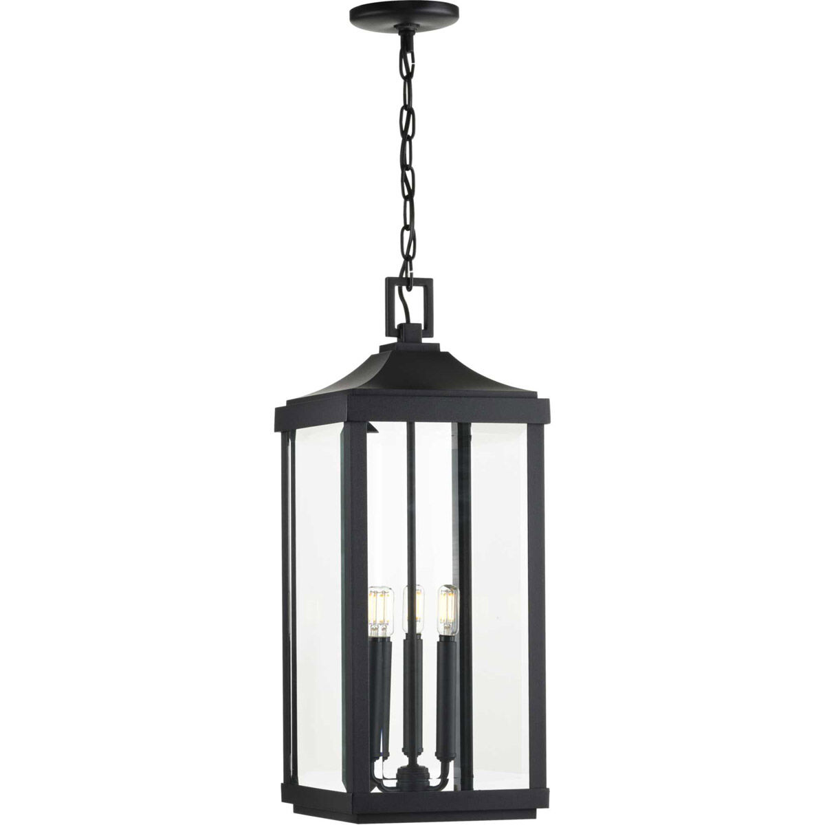 Gibbes Street 3 Light 10 inch Textured Black Outdoor Hanging Lantern, Design Series