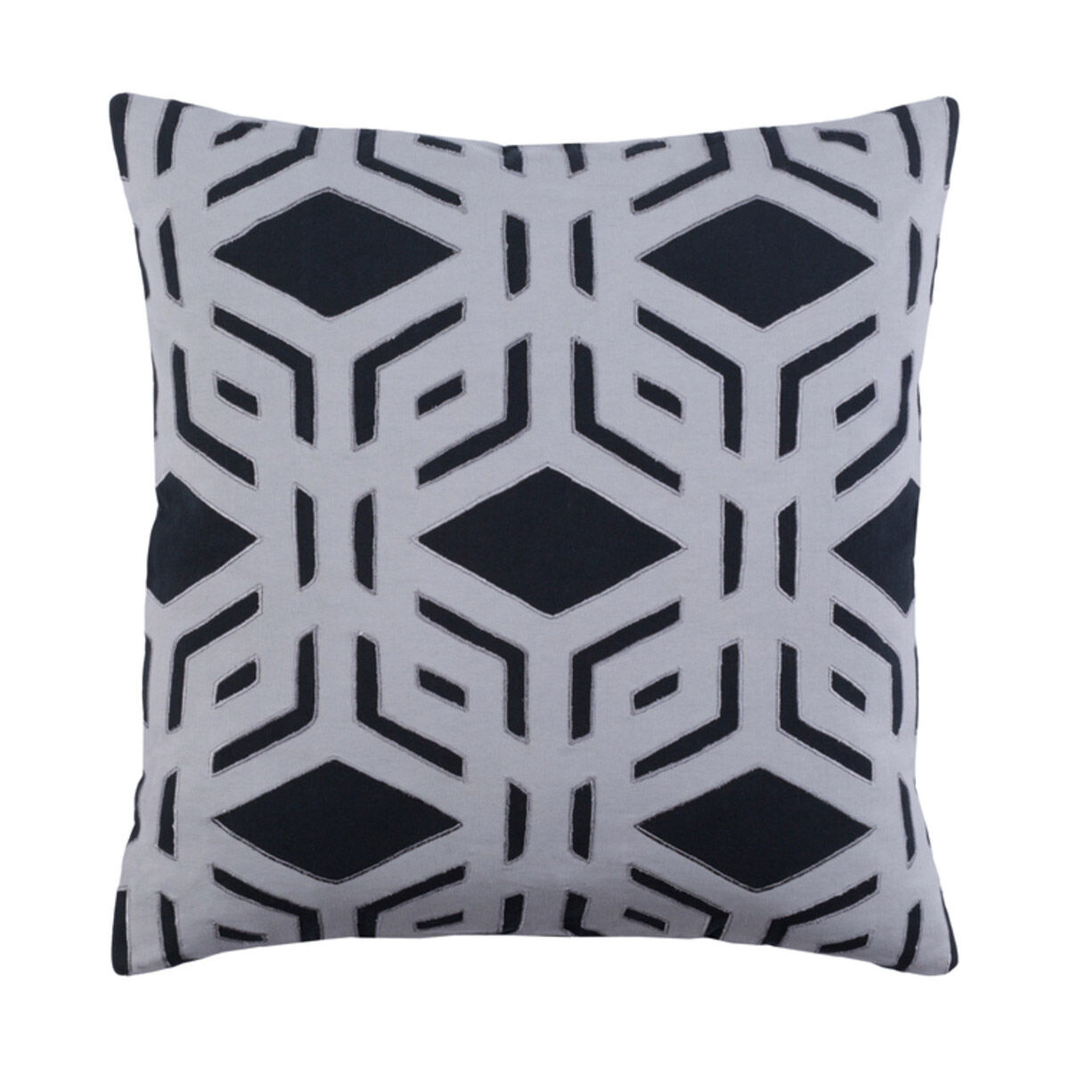 Millbrook 20 X 20 inch Black and Medium Gray Pillow