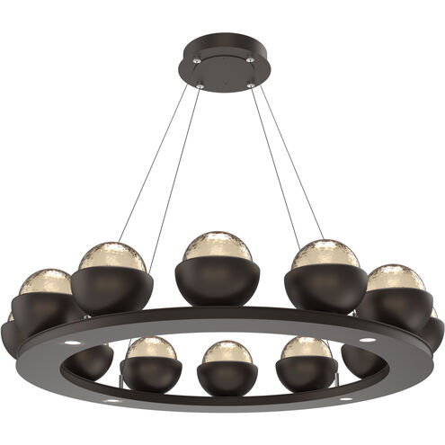 Cabochon LED 36.7 inch Flat Bronze Chandelier Ceiling Light in 3000K LED, Amber