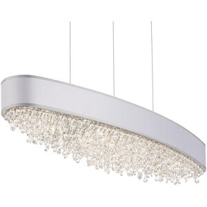 Eclyptix LED LED 36 inch Polished Stainless Steel Linear Pendant Ceiling Light in Wavy Layout, Silver, Wavy Layout
