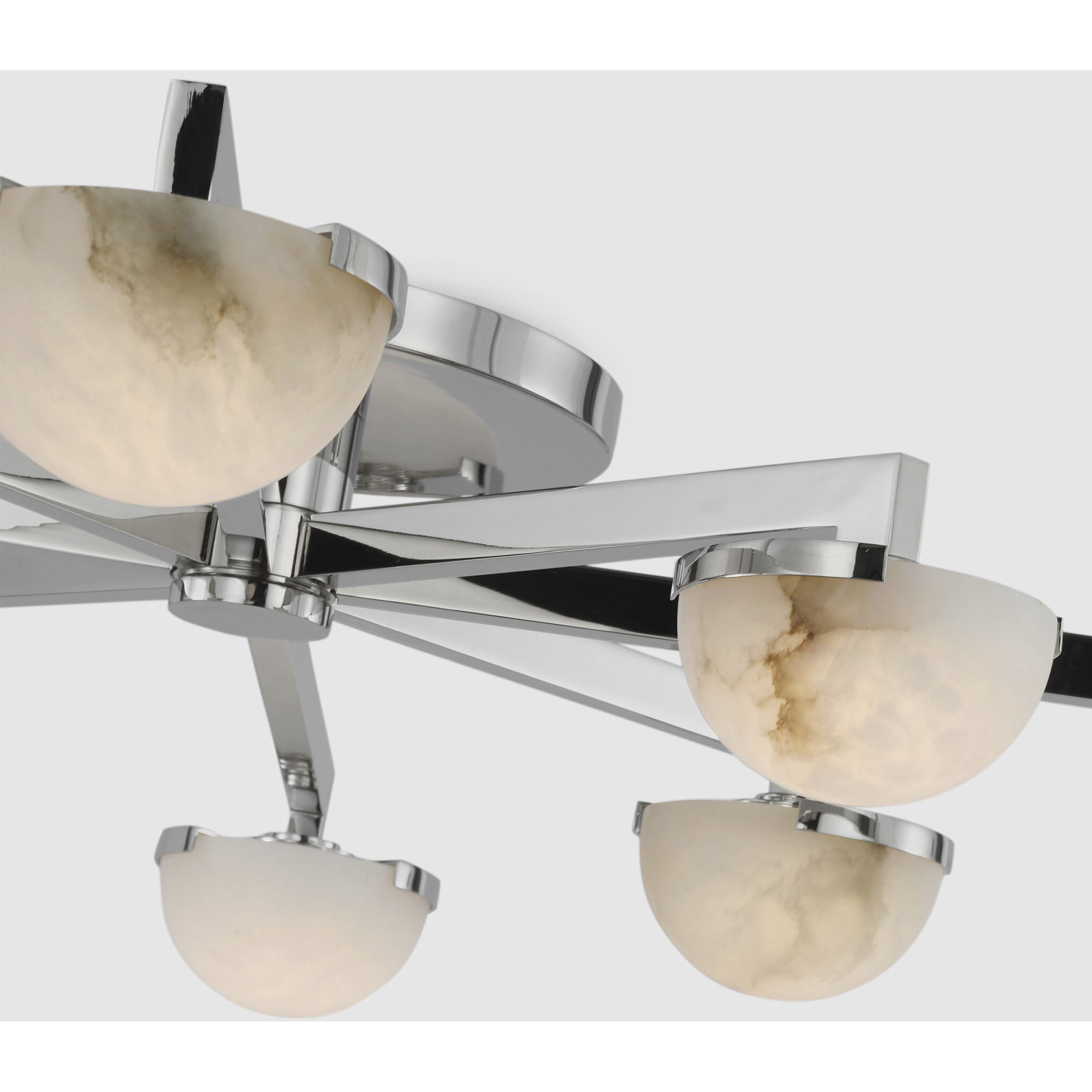 Kelly Wearstler Pedra LED 36 inch Polished Nickel Staggered Arm Flush Mount Ceiling Light, Large
