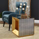 Flair 22 X 20 inch Antiqued Mirror and Antiqued Gold Leaf Cube Table