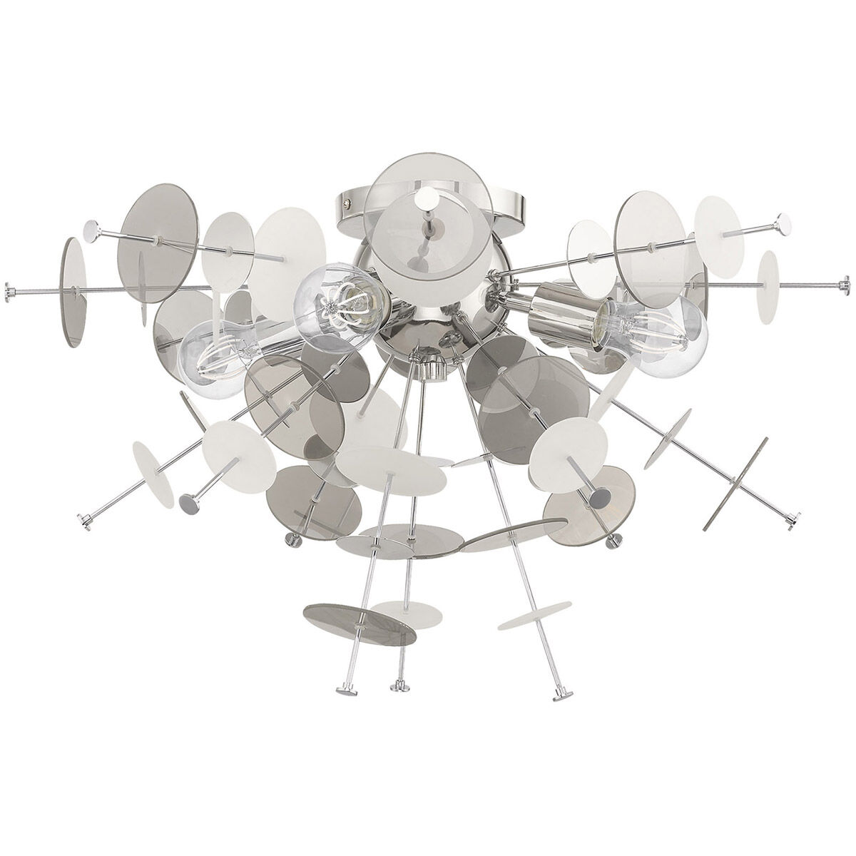 Circulo 4 Light 24 inch Polished Chrome Flush Mount Ceiling Light