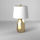 Signature 25 inch 100 watt Gold and Distressed Silver Table Lamp Portable Light
