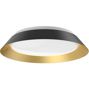 Jasper LED 14.25 inch Black and Gold Flush Mount Ceiling Light