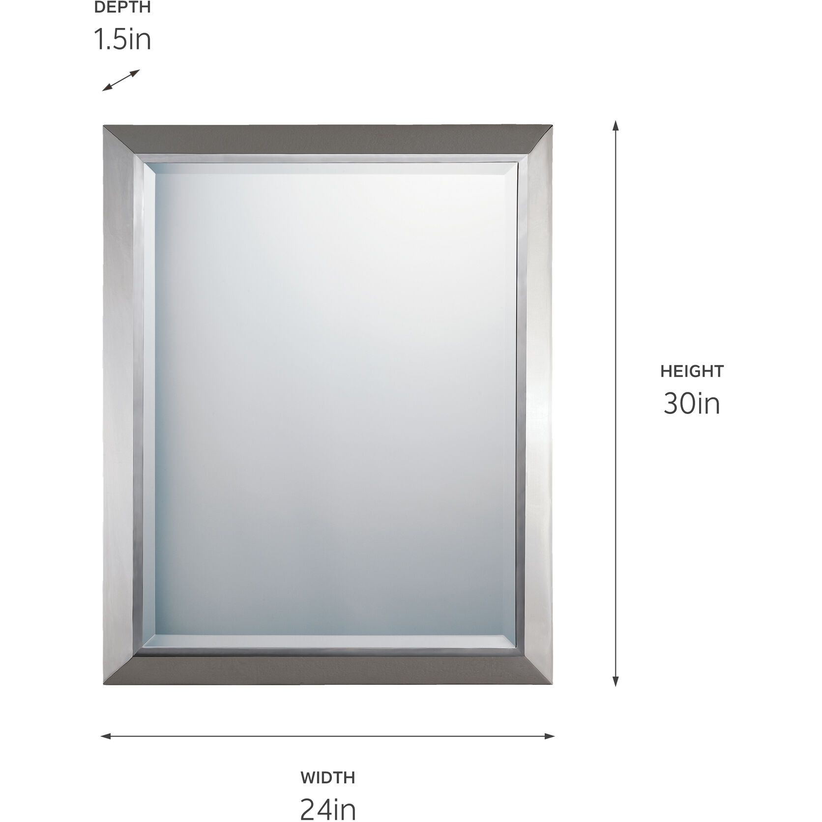 Independence 30 X 24 inch Chrome Wall Mirror