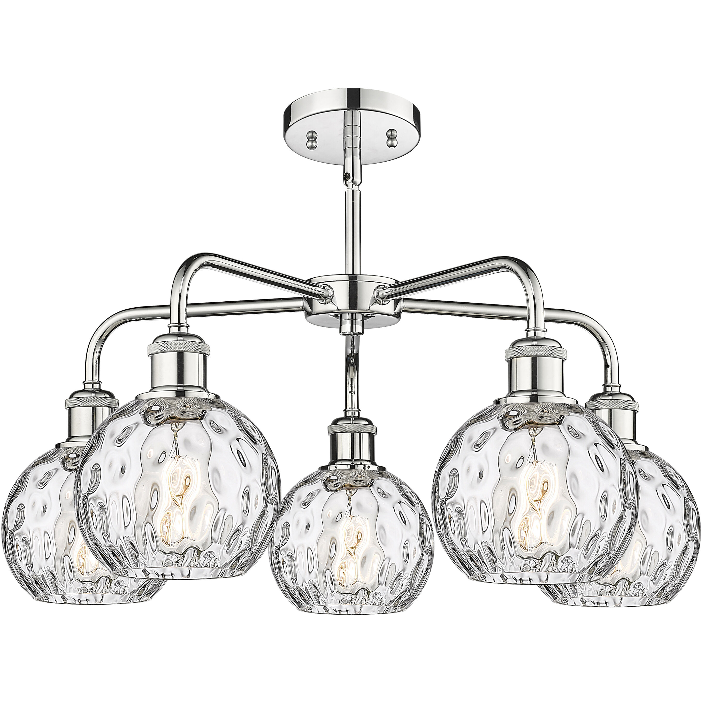 Athens Water Glass 5 Light 23.88 inch Polished Chrome Chandelier Ceiling Light